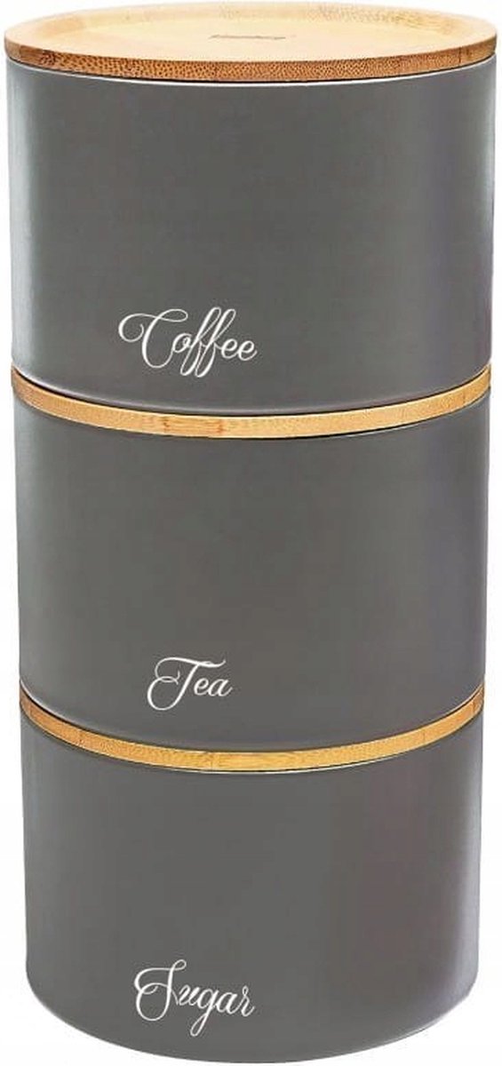 Klausberg 7543 - Boîtes de conservation empilables - café, thé et sucre