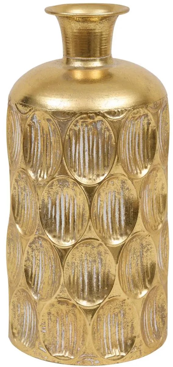 Vase Belli Atmosphera - Doré - Vase à fleurs en fonte H41 cm - Pot décoratif - Design nostalgique - Vase élégant - 1.1KG