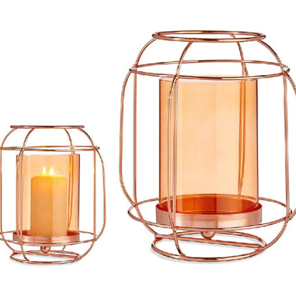 Chandelier Ambre Cuivre Lanterne