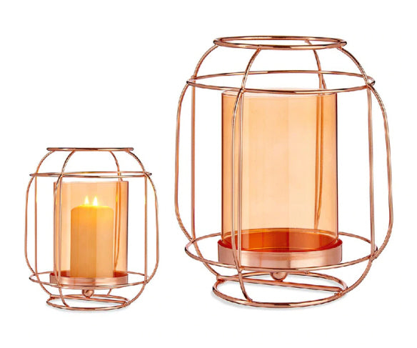 Chandelier Ambre Cuivre Lanterne