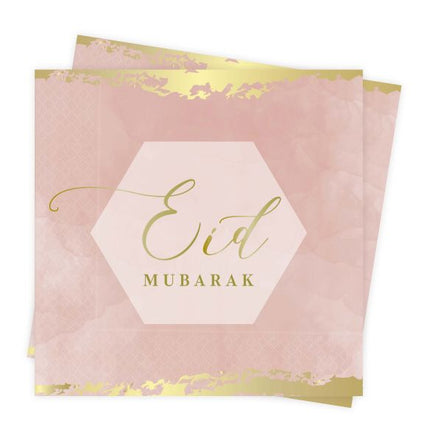 Serviettes Eid Mubarak vieux rose