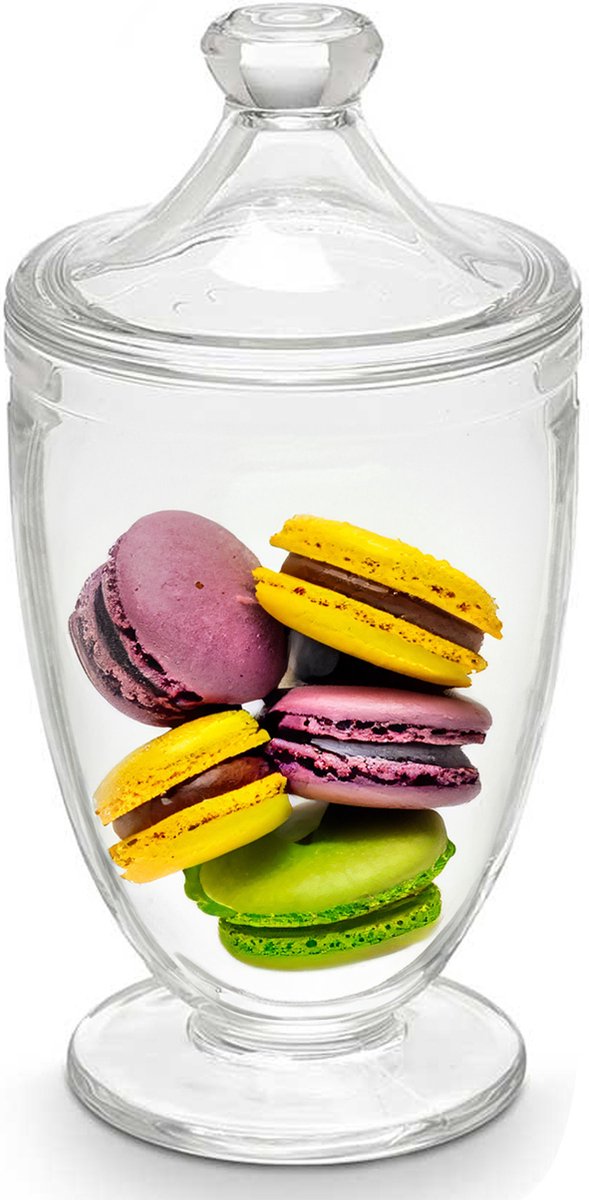Vivalto Pot à bonbons/boîte de conservation Candy Box - Bonbonnière - verre - avec couvercle hermétique - D12 x H24 cm - Boîte à biscuits