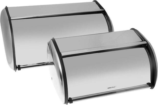 Kinghoff 3201 - boîtes à pain - acier inoxydable - 43.5x27,5x18.5 cm et 36x24x15 cm