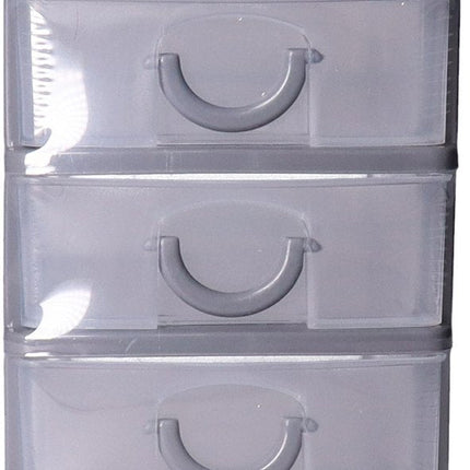 5Five Bloc de rangement plastique 5 tiroirs - transparent/gris - 9 x 13 x 19 cm - tiroirs de rangement