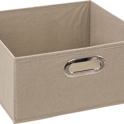 5Five Panier de rangement en lin beige - 31 x 31 x 15 cm (M) - Pliable