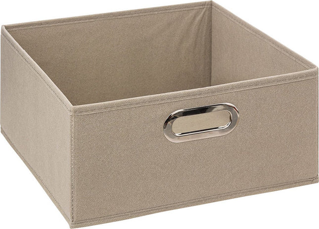 5Five Panier de rangement en lin beige - 31 x 31 x 15 cm (M) - Pliable
