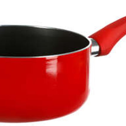 Casserole/casserole à sauce - Induction - aluminium - rouge/noir - D18 cm