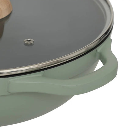 5Five Casserole avec couvercle en verre - Compatible tous feux - vert/beige - D28 x H13cm - Sauteuse