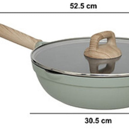 5Five Casserole avec couvercle en verre - Compatible tous feux - vert/beige - D28 x H13cm - Sauteuse