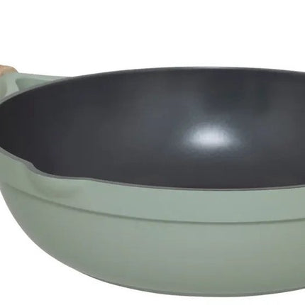 5Five Casserole avec couvercle en verre - Compatible tous feux - vert/beige - D28 x H13cm - Sauteuse