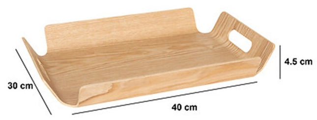 5Five Design dienblad van wilgen hout - 40 x 30 cm - lichtbruin - Karakter - voor glazen en kopjes