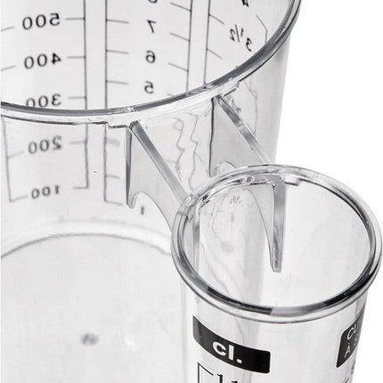 Double gobelet doseur/mélangeur - plastique - transparent - 1000 ml