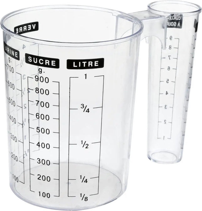 Double gobelet doseur/mélangeur - plastique - transparent - 1000 ml