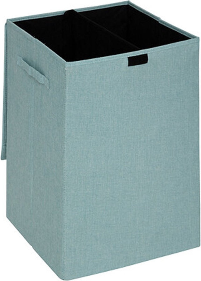 5Five Eureka panier à linge à trier - 74 litres - bleu clair - 37 x 37 x 60 cm - MDF/Tissu polyester - avec couvercle à rabat