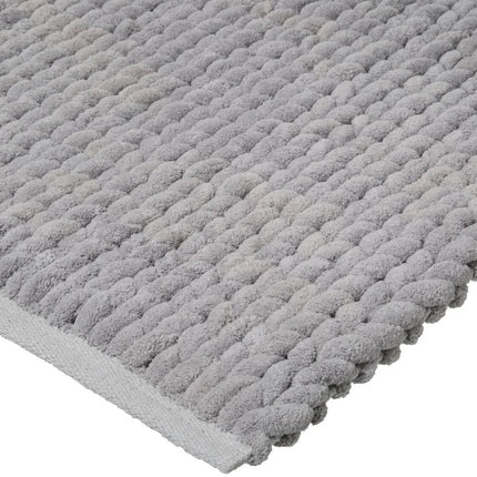 Tapis de bain 5Five à très épais câbles - gris béton - 50 x 75 cm - Tapis de salle de bain - épaisseur de 2,2 cm