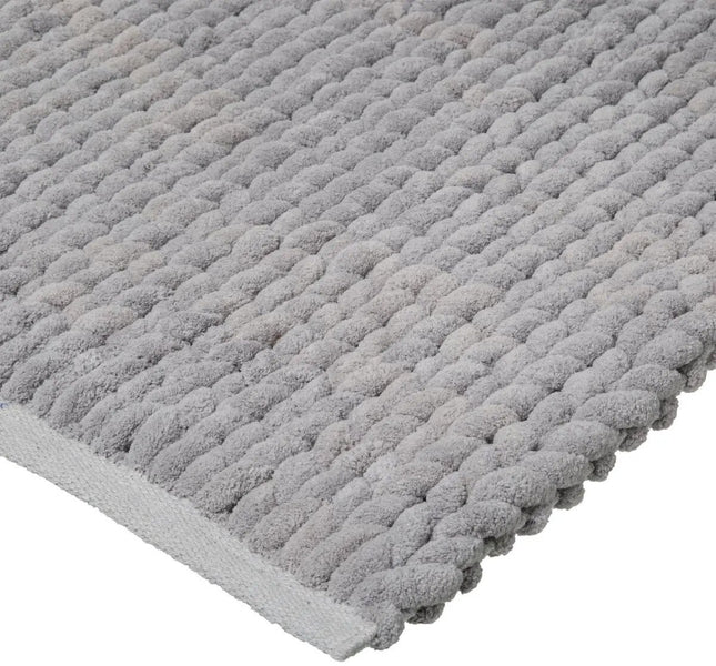 Tapis de bain 5Five à très épais câbles - gris béton - 50 x 75 cm - Tapis de salle de bain - épaisseur de 2,2 cm