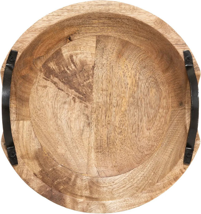 Corbeille à fruits/panier à fruits - bois de manguier - D30 x H10 cm