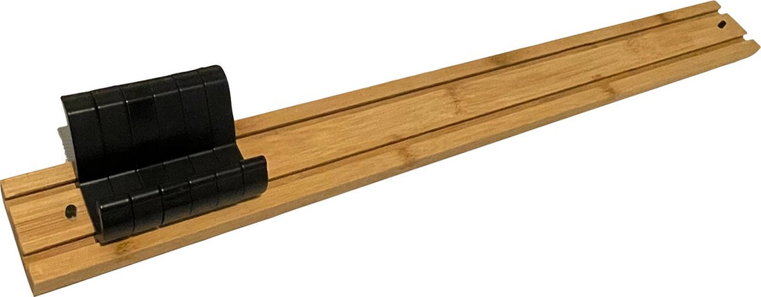 Coat rack - wall-mounted - light brown/black - 6x sliding hooks