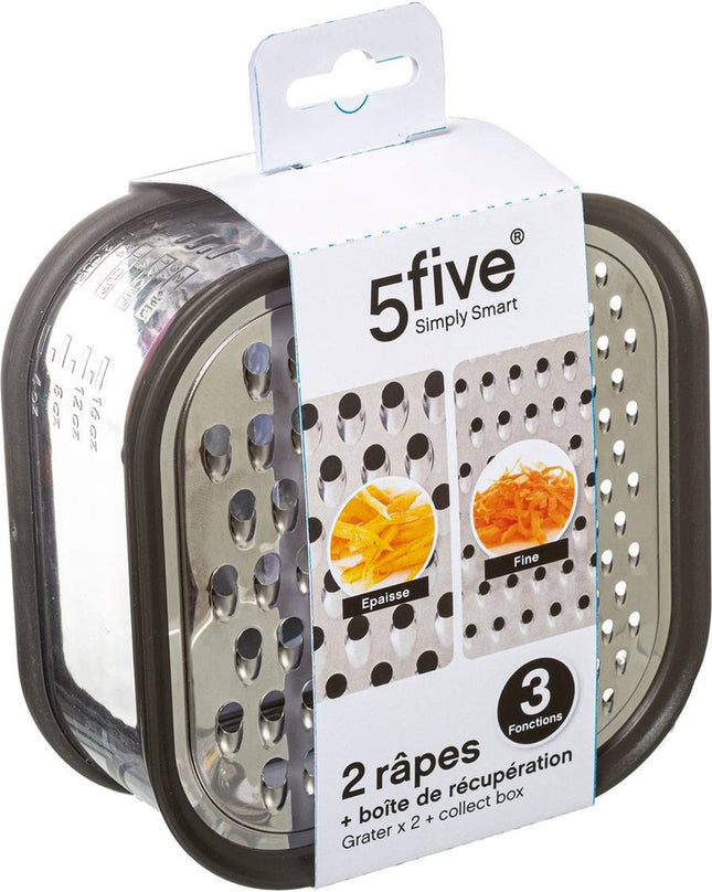 Râpe de cuisine avec bac de récupération - 14 x 7 cm - râpe à fromage - légumes