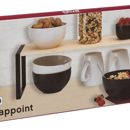 Étagère de cuisine/étagère de rangement/organiseur de plan de travail - noir/marron - 51 x 18 x 15 cm