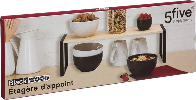 Étagère de cuisine/étagère de rangement/organiseur de plan de travail - noir/marron - 51 x 18 x 15 cm