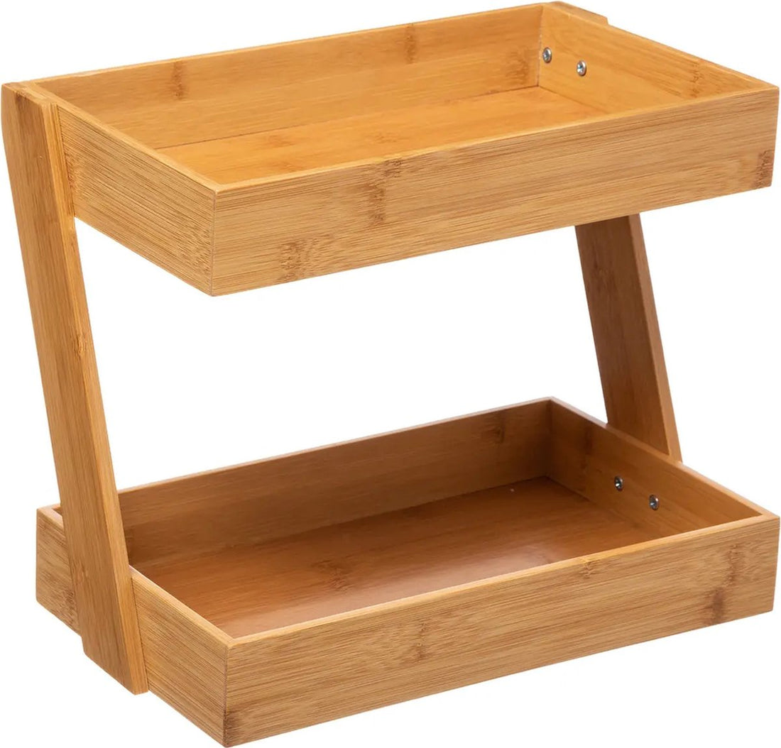 5Five opbergrek voor het aanrecht van bamboe – 2 lagen, 32 x 23 x 26 cm – foto 2