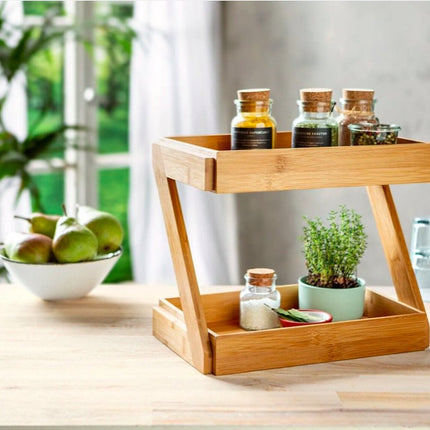 Étagère de cuisine / étagère de rangement / organisateur de comptoir - 32 x 23 x 26 cm - bois de bambou