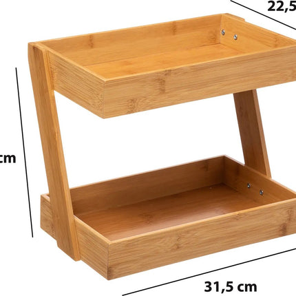 Étagère de cuisine / étagère de rangement / organisateur de comptoir - 32 x 23 x 26 cm - bois de bambou