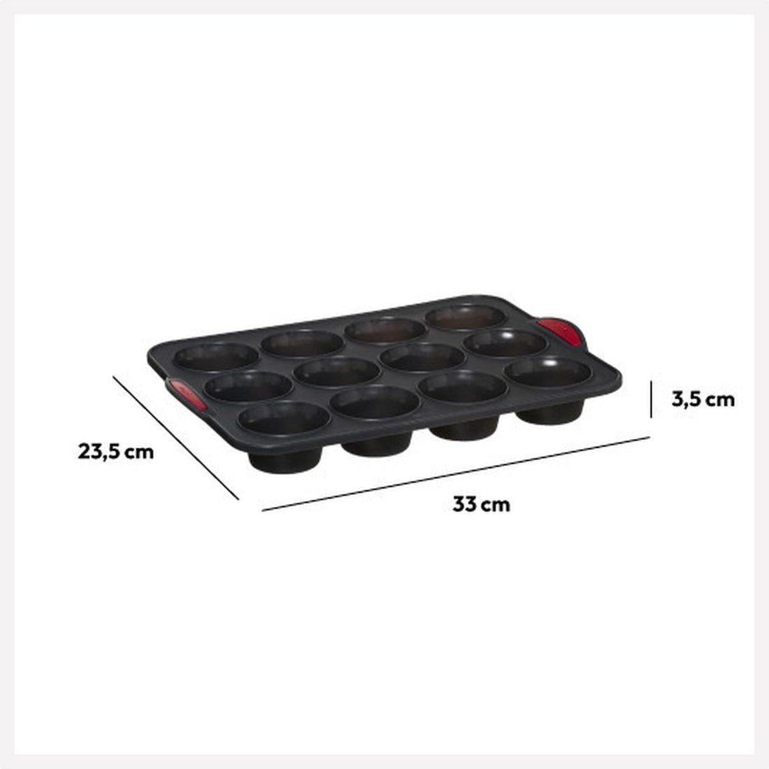 5Five Muffins- und Cupcakes-Backform/-blech – 33 x 24 cm – für 12 Stück – Silikon