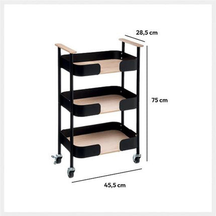 5Five Chariot de rangement 3 niveaux - Blackwood
