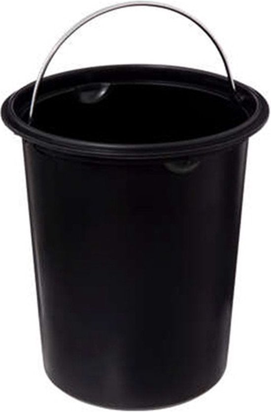 5Five Hapache softclose pedaalemmer van metaal met bamboe deksel - 3L - Zwart multi