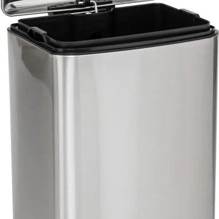 5Five Poubelle/poubelle à pédale - argent - métal - 20 litres - 30 x 30 x 53 cm - poubelles de cuisine