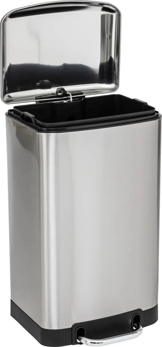 5Five Treteimer/Mülleimer - silber - Metall - 20 Liter - 30 x 30 x 53 cm - Küchenmülleimer