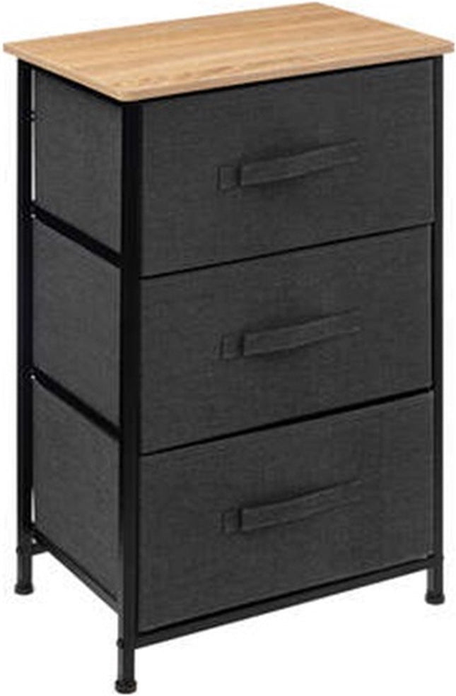 5Five Tissa meuble de rangement 3 tiroirs en acier - 45x30x73cm - Anthracite