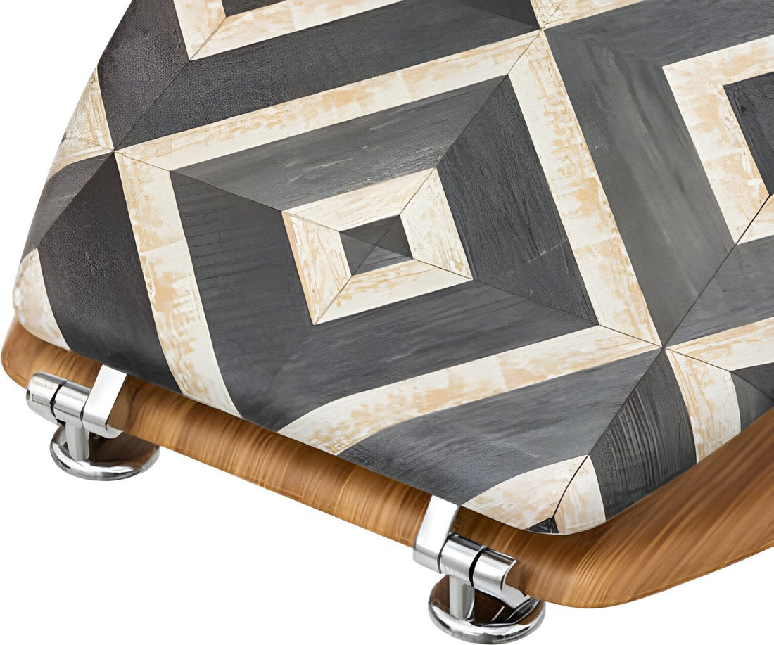 5five Toilet seat, canvas flap - checkered tile pattern - black & off-white