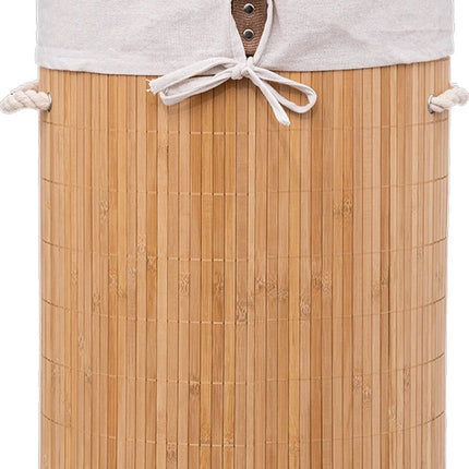 Panier à linge en bambou - 48 litres - 35 x 50 cm - avec couvercle