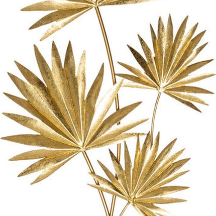 Wanddecoratie 4 palm bladeren 365 x 73 cm goud