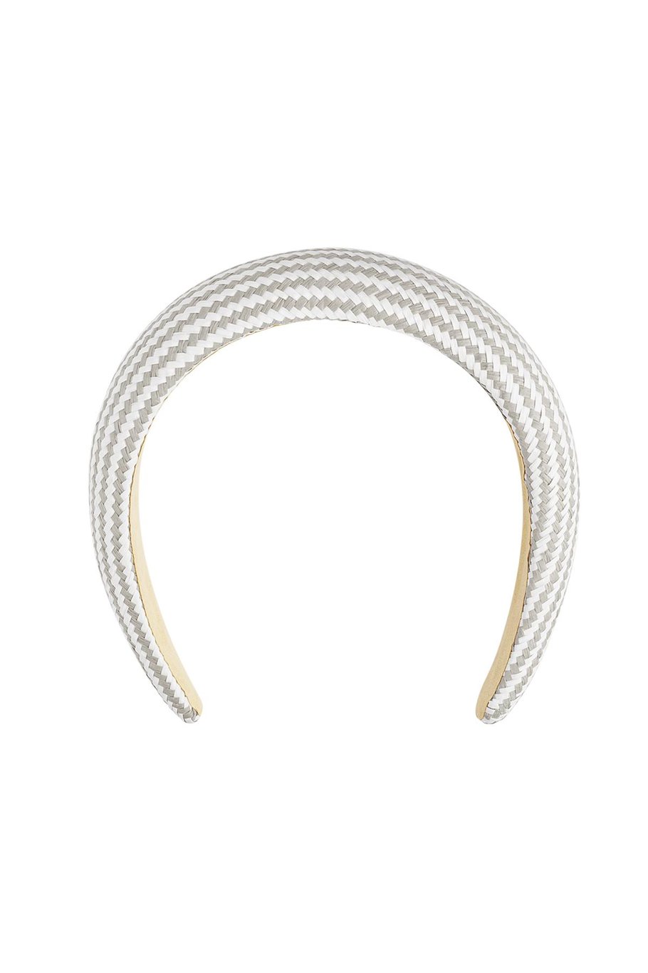 Haarband zigzag grijs/wit – stoffen haarband voor vrouwen met EPE-vulling