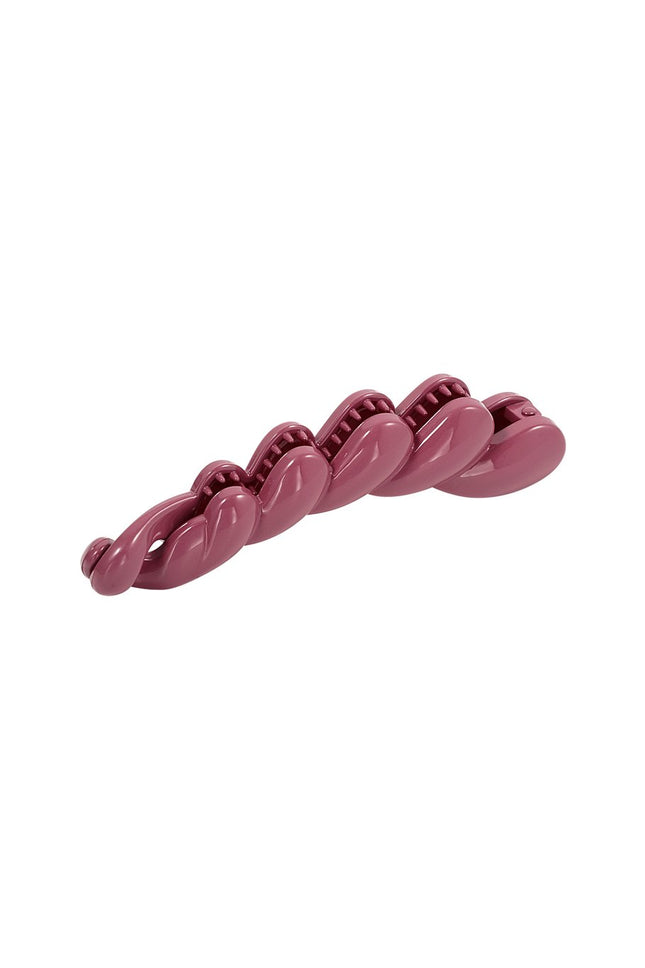 Pince à cheveux fuchsia tressée – Accessoire tendance – 12 cm – Matériau PC