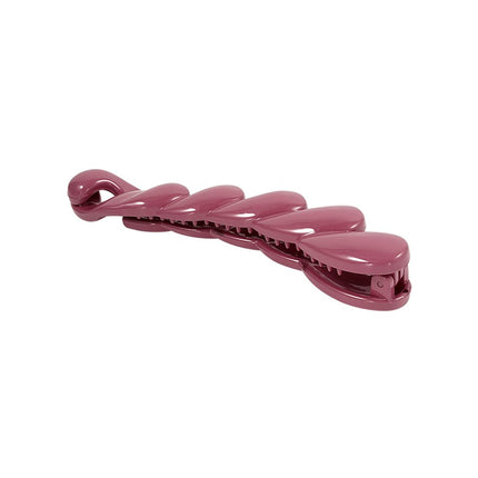 Pince à cheveux fuchsia tressée – Accessoire tendance – 12 cm – Matériau PC