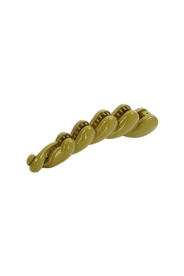 Barrette à Cheveux Verte Tressée – Accessoire Tendance – 12 cm – Matériau PC