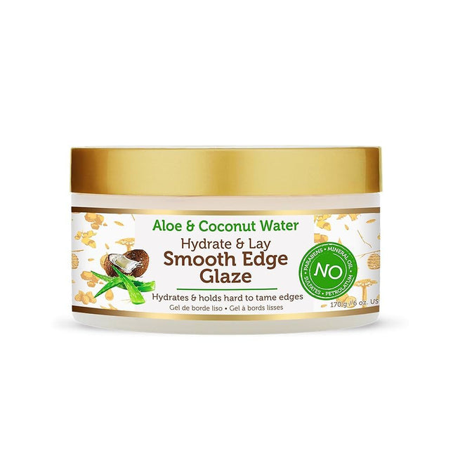 African Pride Moisture Miracle Smooth Edge Glaze – Tenue maximale et hydratation, Gel coiffant | Ingrédients naturels, Noix de coco et eau d'aloès | Nourrit, hydrate et fixe | 170 grammes