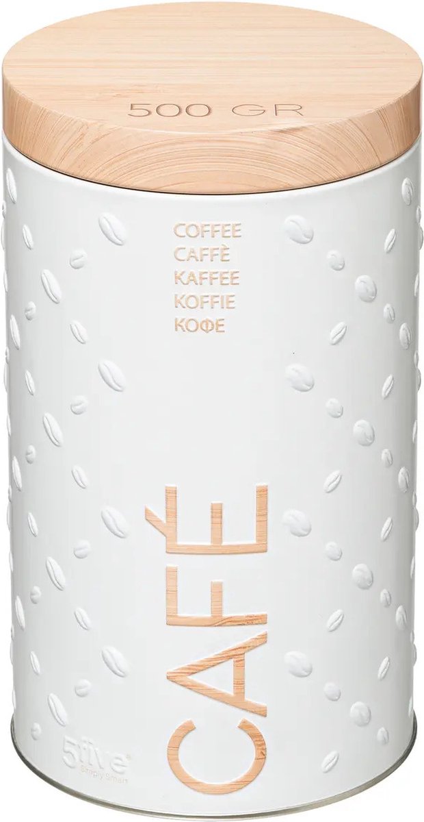 5Five Boîte de conservation/stockage de café - métal - 19 x 11 cm - 500 grammes