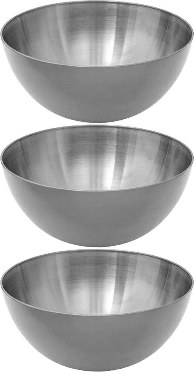 Secret de Gourmet - Saladiers/plats de service - lot de 3 - Inox - D24 cm