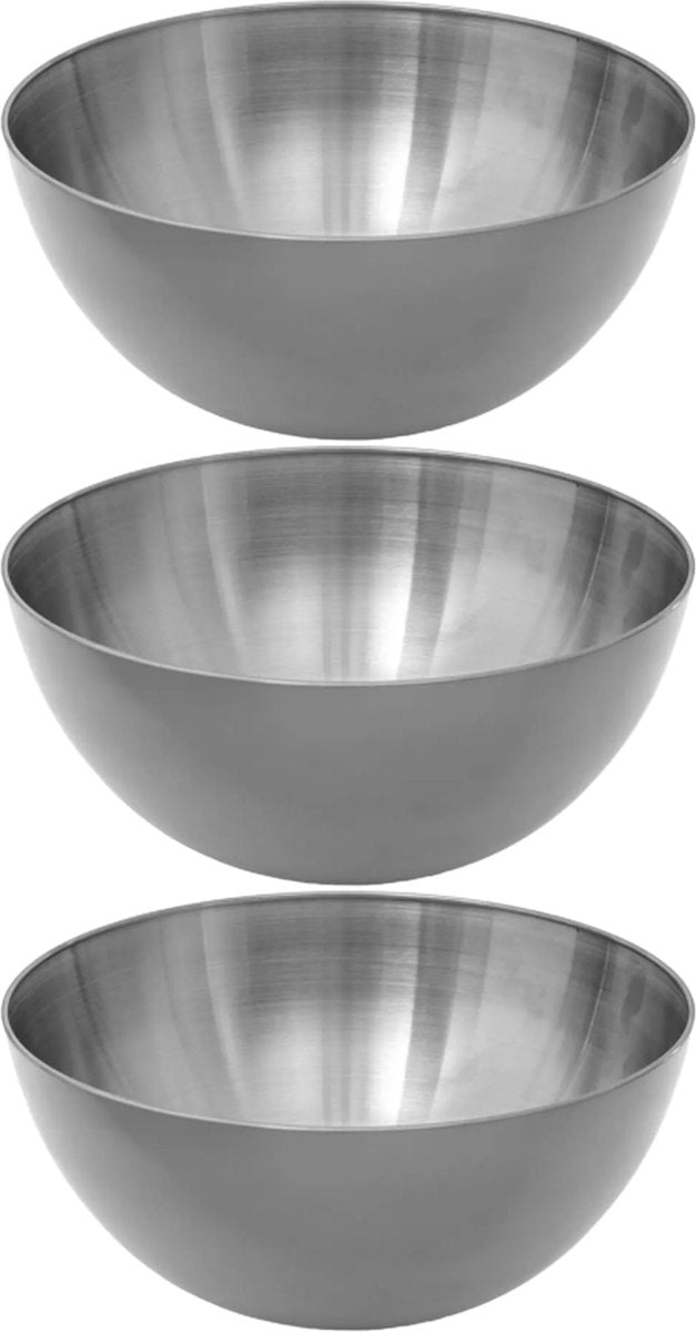 Secret de Gourmet - 3x - Saladiers/plats de service - Acier inoxydable - D29/H13 cm