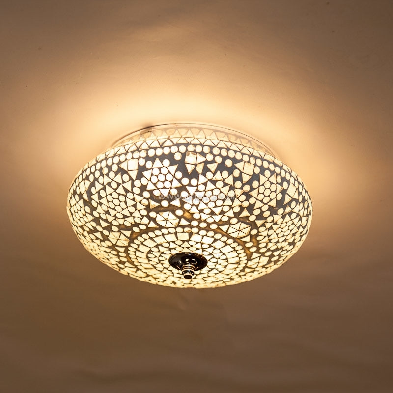 Oriental mosaic ceiling light - Mediterranean design 25 cm - black and white