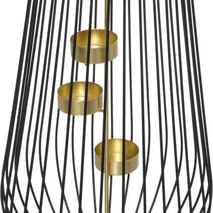 Fééric Lights and Christmas Kerstdecoratie spiraal kandelaar - 4 kaarsen - Ø20xH35cm - Goud