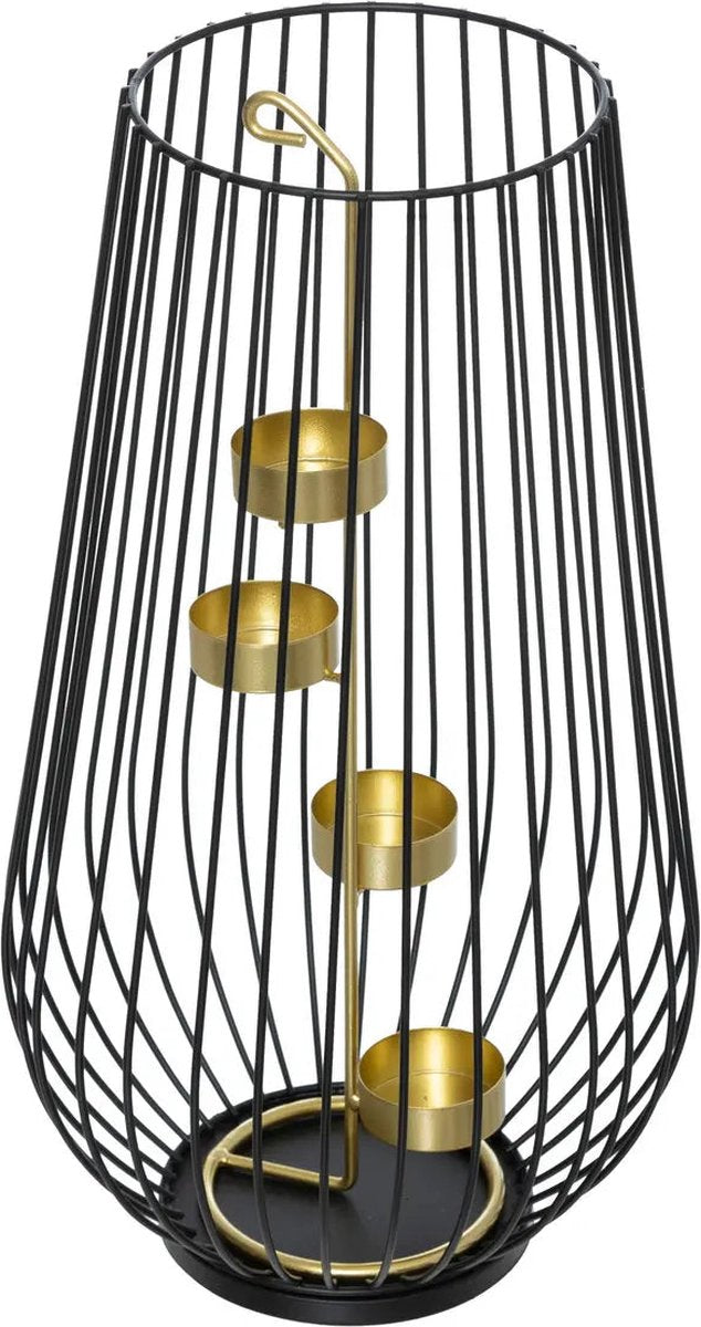 Fééric Lights and Christmas Christmas decoration spiral candle holder - 4 candles - Ø20xH35cm - Gold