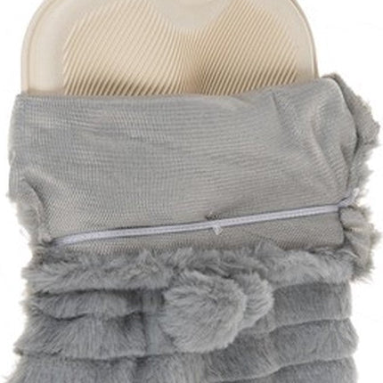 1 bouillotte - eau chaude - grise - 2 litres - douce - bouillotte avec housse - housse moelleuse - douleurs menstruelles - douleurs abdominales -