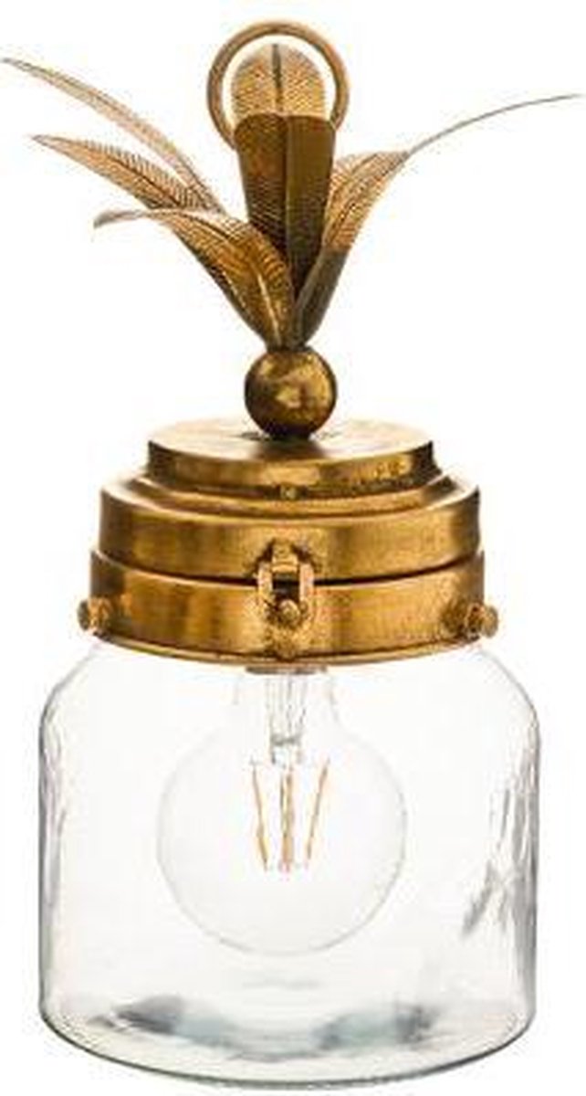 Atmosphera Lampe de table Ananas D16x32cm - Pile non incluse - Doré